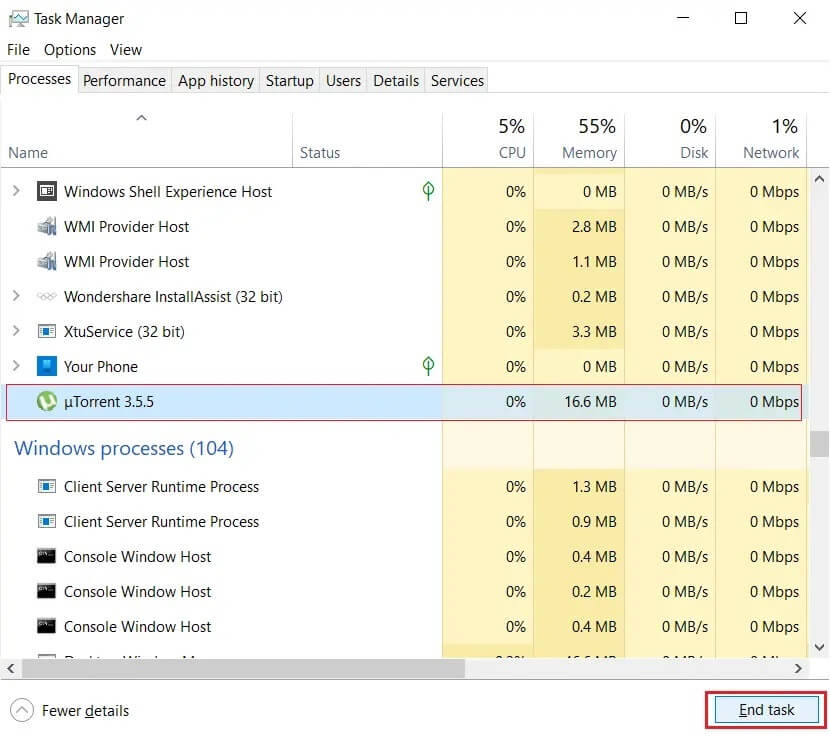 End-Task-of-uTorrent كيفية إصلاح الوصول إلى uTorrent مرفوض