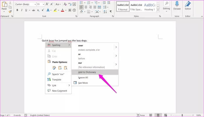 Fixes-for-Spell-Check-Is-Not-Working-in-Microsoft-Word-18_935adec67b324b146ff212ec4c69054f أفضل 9 إصلاحات للتدقيق الإملائي لا تعمل في Microsoft Word
