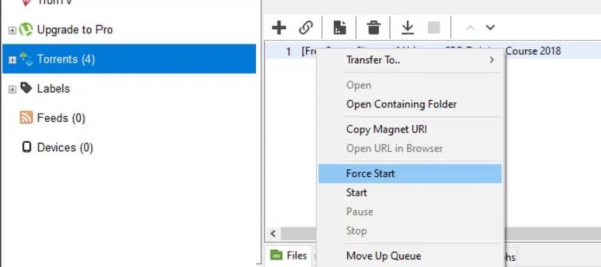 Force-Start-download-in-uTorrent كيفية إصلاح الوصول إلى uTorrent مرفوض