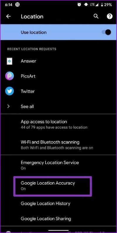 Google-Location-Accuracy_40dd5eab97016030a3870d712fd9ef0f أفضل 7 طرق لإصلاح عدم ظهور الطريق على Google Maps