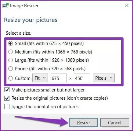 كيفية تغيير حجم الصور المجمعة على Windows 10 - %categories