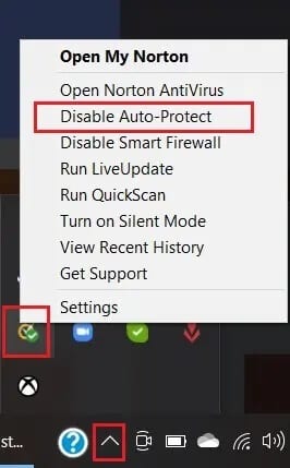 In-the-task-bar-right-click-on-your-antivirus-and-click-on-disable-auto-protect-1 إصلاح عدم عمل Windows 10 File Sharing