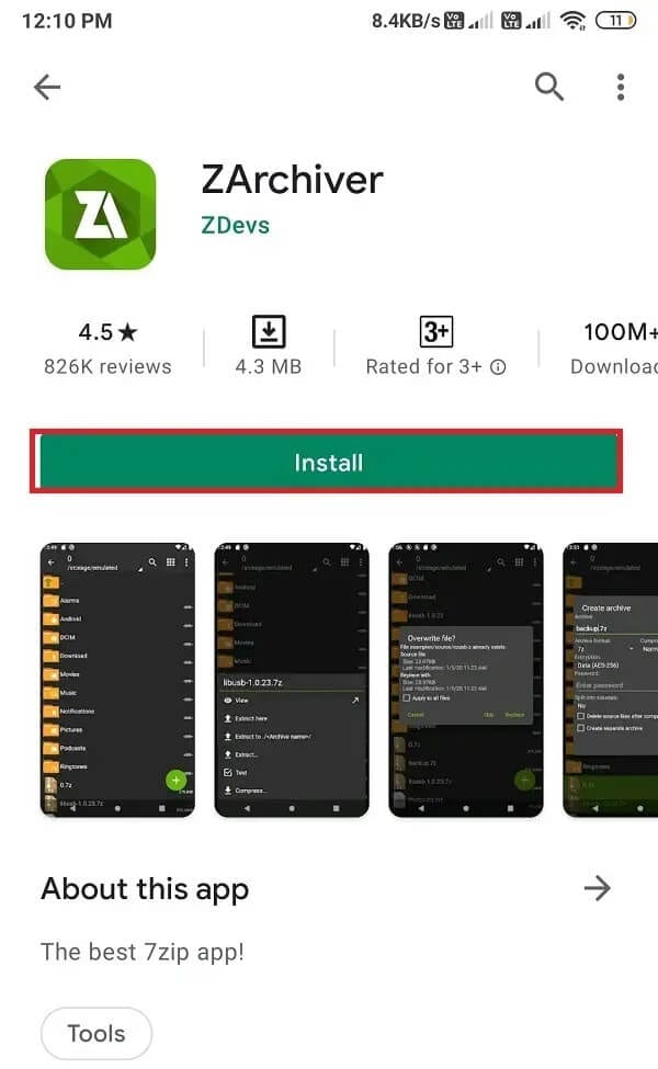 Install-ZArchiver-from-Google-play-store-and-open-it كيفية استخراج ملفات RAR على جهاز الكمبيوتر أو الهاتف المحمول