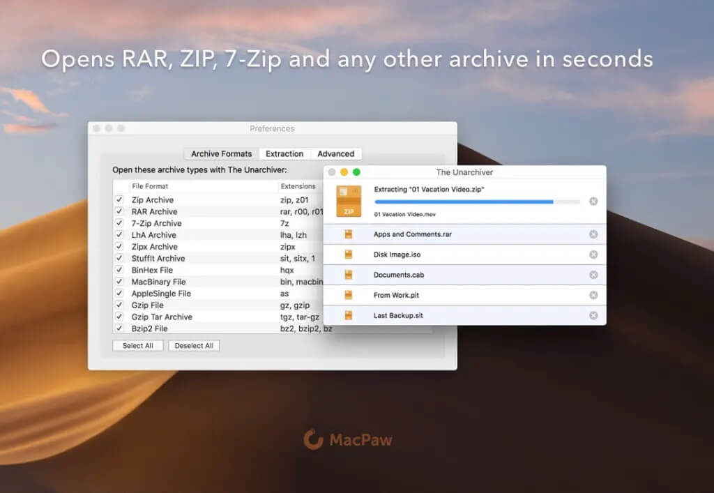 MacPaw-App-How-to-Open-RAR-files-on-MAC-1024x707-1 كيفية استخراج ملفات RAR على جهاز الكمبيوتر أو الهاتف المحمول