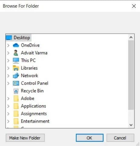 Navigate-and-select-a-destination-folder-then-click-on-OK كيفية تحويل EXE إلى APK