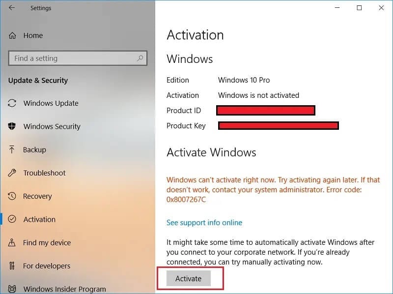 Now-click-Activate-under-Activate-Windows إصلاح خطأ هذه النسخة من Windows ليست أصلية