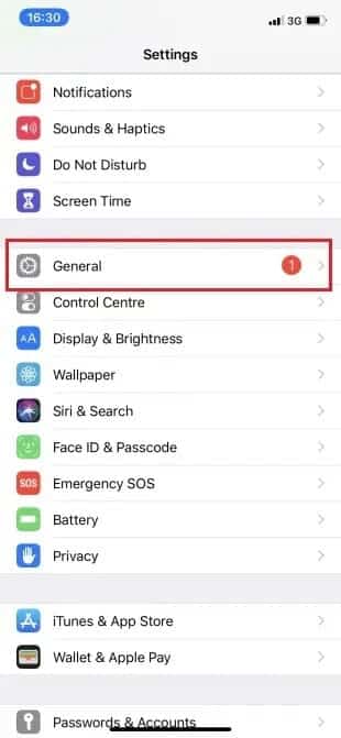 Open-Settings-then-tap-General كيفية إعادة ضبط جهاز iPad Mini