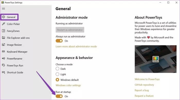 Run-PowerToys-at-Startup_935adec67b324b146ff212ec4c69054f كيفية إعادة تعيين المفاتيح والاختصارات على Windows 10