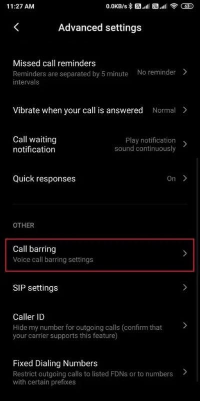 Scroll-down-and-tap-on-Call-barring-512x1024-1 إصلاح مكالمة هاتف الواردة على Android تذهب مباشرة إلى البريد الصوتي