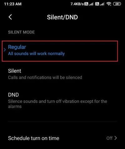 Switch-from-DND-to-Regular إصلاح مكالمة هاتف الواردة على Android تذهب مباشرة إلى البريد الصوتي