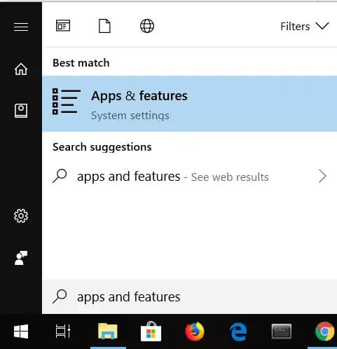 Type-Apps-Features-in-the-Search كيفية إلغاء تثبيت Discord تمامًا على Windows 10