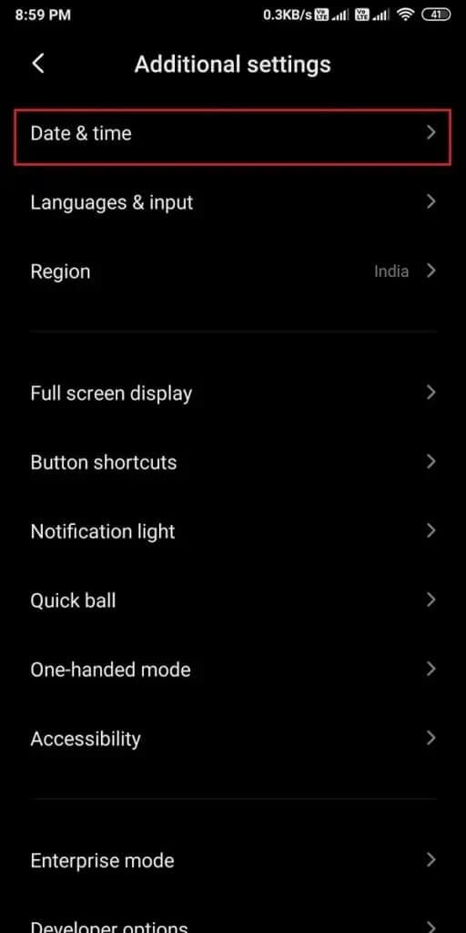 Under-additional-settings-click-on-Date-and-time.-512x1024-1 كيفية إصلاح خطأ Instagram لا يسمح لي بتسجيل الدخول