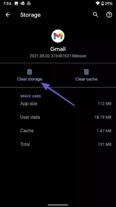 clear-storage-on-gmail_2021-05-31-144239_40dd5eab97016030a3870d712fd9ef0f أفضل 8 طرق الإصلاح خطأ للأسف توقف Gmail على Android