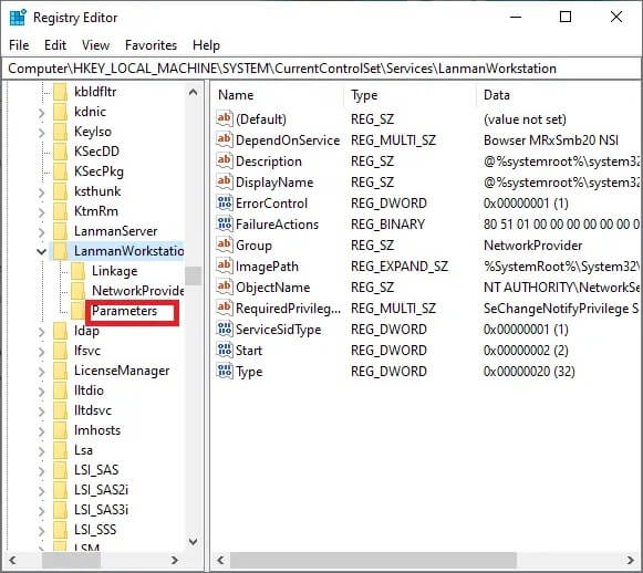 click-ok-and-navigate-the-following-path إصلاح عدم عمل Windows 10 File Sharing