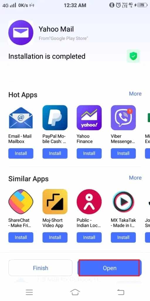 click-on-open-to-launch-the-application-512x1024-1 3 طرق لإضافة Yahoo Mail إلى Android