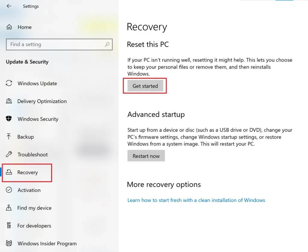 click-on-recovery-then-click-on-restart-now-unde-1024x838-1 كيفية التمهيد إلى الوضع الآمن في Windows 10