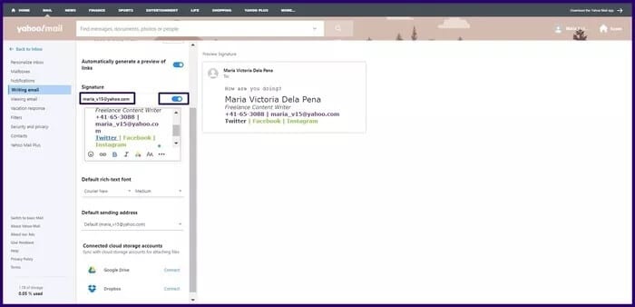 كيفية إنشاء توقيعات للبريد إلكتروني في Yahoo Mail - %categories