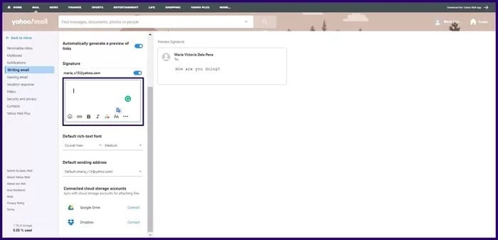 كيفية إنشاء توقيعات للبريد إلكتروني في Yahoo Mail - %categories