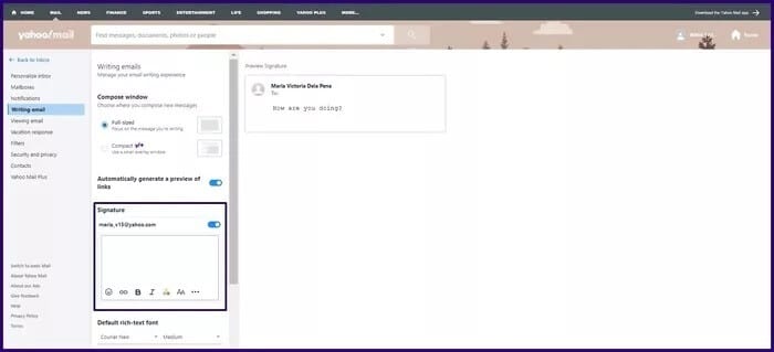 كيفية إنشاء توقيعات للبريد إلكتروني في Yahoo Mail - %categories