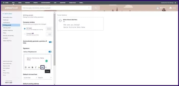 كيفية إنشاء توقيعات للبريد إلكتروني في Yahoo Mail - %categories