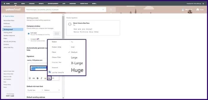 كيفية إنشاء توقيعات للبريد إلكتروني في Yahoo Mail - %categories