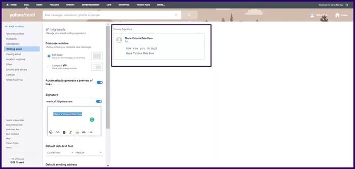 كيفية إنشاء توقيعات للبريد إلكتروني في Yahoo Mail - %categories