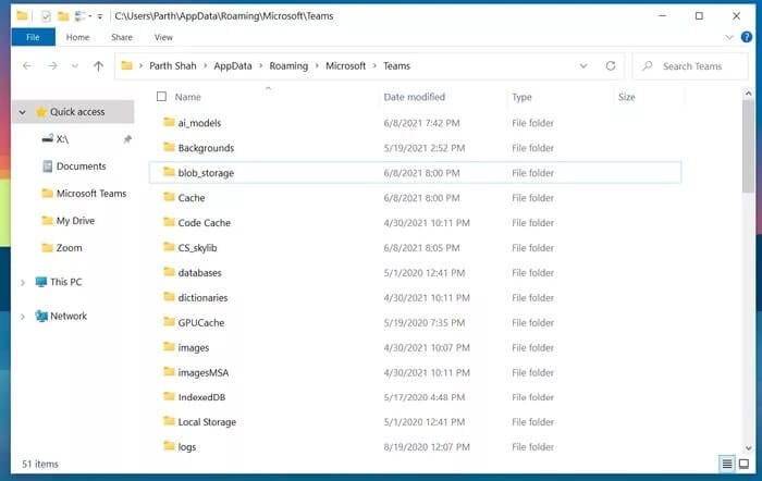 delete-microsoft-teams-cache_935adec67b324b146ff212ec4c69054f أفضل 8 طرق لإصلاح عدم عمل مشاركة شاشة Microsoft Teams على Windows 10
