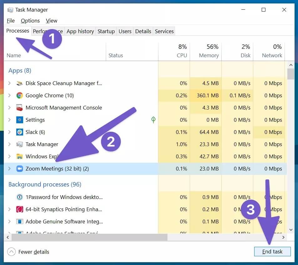 end-zoom-task_4d470f76dc99e18ad75087b1b8410ea9 أفضل 7 طرق لإصلاح عدم تشغيل Zoom على Windows 10