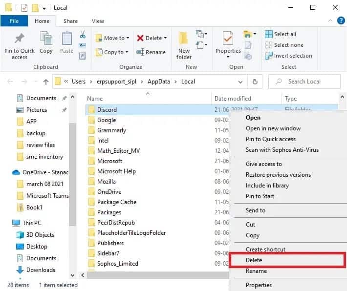 find-the-discord-folder-in-your-local-appdata-fold كيفية إلغاء تثبيت Discord تمامًا على Windows 10