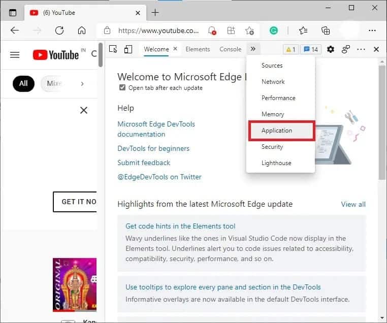 here-click-on-application- كيفية استعادة تصميم YouTube القديم