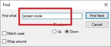 in-the-search-box-type-screen-mode-and-adjust-the-1 كيفية إصلاح خطأ DirectX الفادح في Final Fantasy XIV