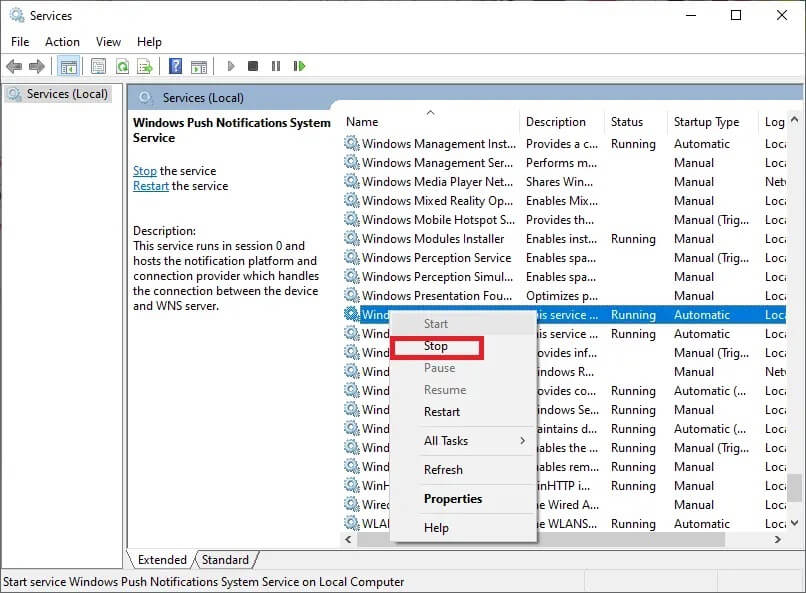 locate-the-windows-update-service-in-the-service كيفية إصلاح خطأ Windows Update 80072ee2
