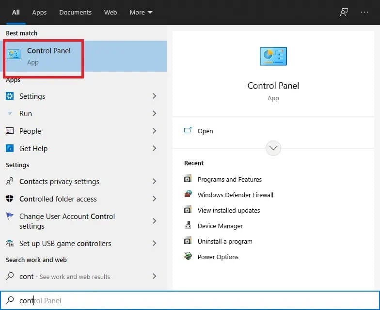 navigate-to-the-control-panel- كيفية إصلاح خطأ الطابعة لا تستجيب في Windows 10