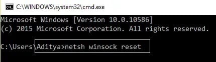 netsh-winsock-reset كيفية إصلاح خطأ Windows Update 80072ee2