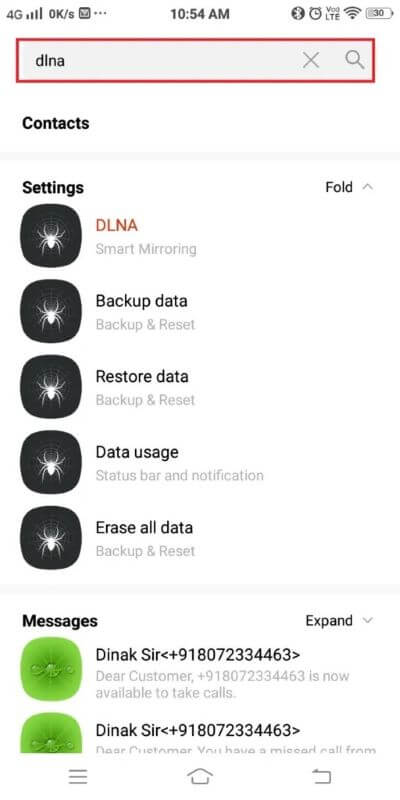 now-use-the-search-bar-and-type-dlna-512x1024-1 كيفية البث إلى Xbox One من هاتف Android الخاص بك