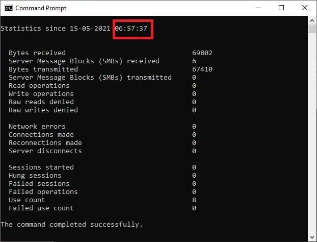 once-you-click-enter-you-can-see-some-data-displa كيف ترى وقت تشغيل النظام في Windows 10
