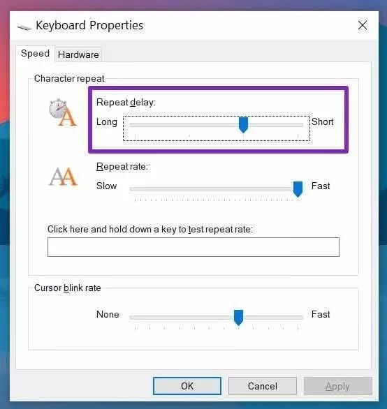 repeat-key-delay_4d470f76dc99e18ad75087b1b8410ea9 أفضل 7 طرق لإصلاح كتابة أحرف متعددة في لوحة المفاتيح على Windows 10