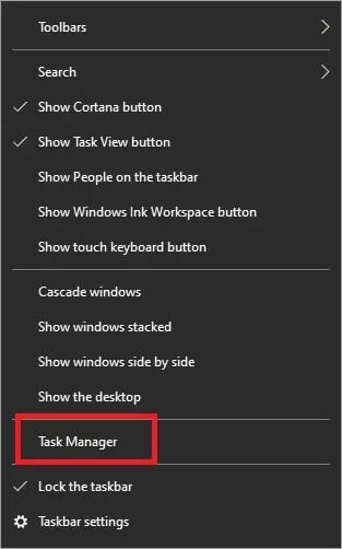 right-click-on-the-task-bar-and-select-task-manage إصلاح مشكلة التنزيل البطيء في League of Legends