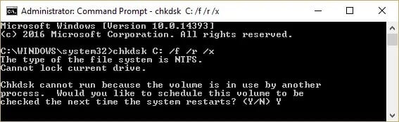 run-check-disk-chkdsk-C-f-r-x كيفية إصلاح الوصول إلى uTorrent مرفوض