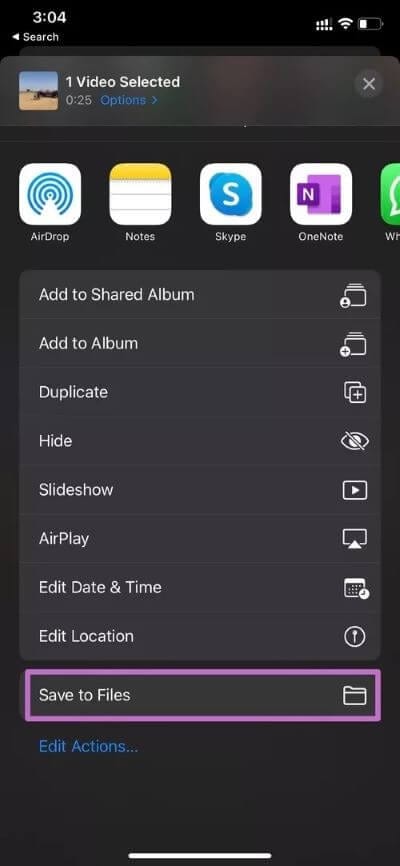 save-video-to-files-app_40dd5eab97016030a3870d712fd9ef0f أفضل طريقتين لإرسال مقاطع فيديو عالية الجودة في WhatsApp على iPhone و Android