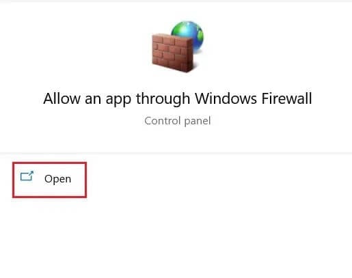 search-for-allow-an-app-through-firewall اصلاح Steam يواجه مشكلة في الاتصال بالخوادم