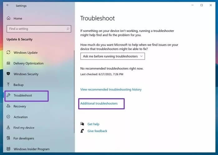 select-additional-troubleshooter_935adec67b324b146ff212ec4c69054f أفضل 7 طرق لإصلاح كتابة أحرف متعددة في لوحة المفاتيح على Windows 10