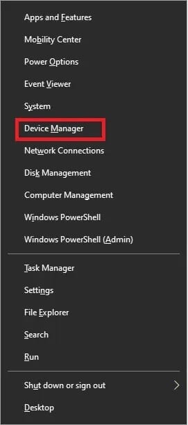 select-device-manager إصلاح مشكلة وميض المؤشر على نظام التشغيل Windows 10