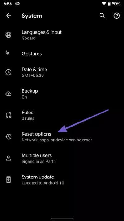 select-reset-options_40dd5eab97016030a3870d712fd9ef0f أفضل 8 طرق لإصلاح فشل اتصال Wi-Fi على Android
