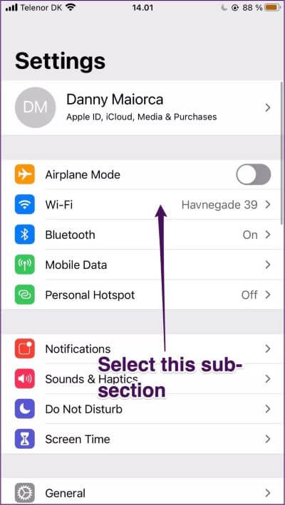 select-wifi-in-settings-iphone_935adec67b324b146ff212ec4c69054f كيفية إصلاح خطأ Wifi يحتفظ بقطع الاتصال على iPhone