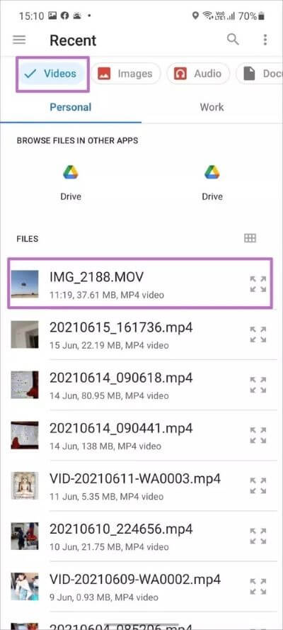 send-video-from-file-manager-on-whatsapp_40dd5eab97016030a3870d712fd9ef0f أفضل طريقتين لإرسال مقاطع فيديو عالية الجودة في WhatsApp على iPhone و Android