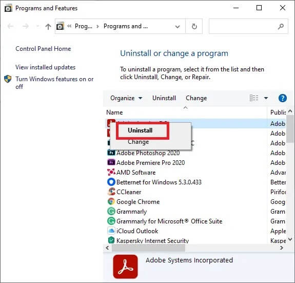 uninstall-it-by-right-clicking-on-it- إصلاح خطأ في تشغيل Blade and Soul