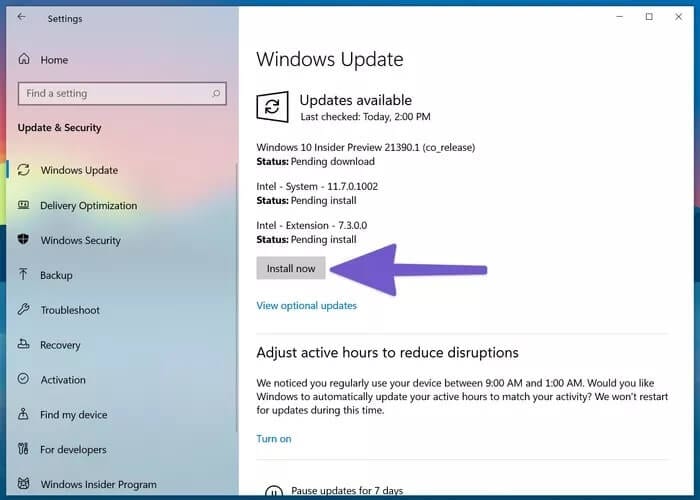 update-Windows_2021-05-27-103304_935adec67b324b146ff212ec4c69054f أفضل 7 طرق لإصلاح عدم ظهور وحدة التخزين الخارجية على Windows 10