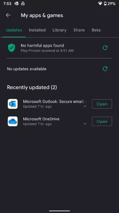 updates-menu_40dd5eab97016030a3870d712fd9ef0f أفضل 8 طرق الإصلاح خطأ للأسف توقف Gmail على Android