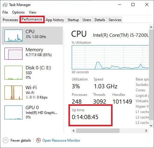 كيف ترى وقت تشغيل النظام في Windows 10 - %categories